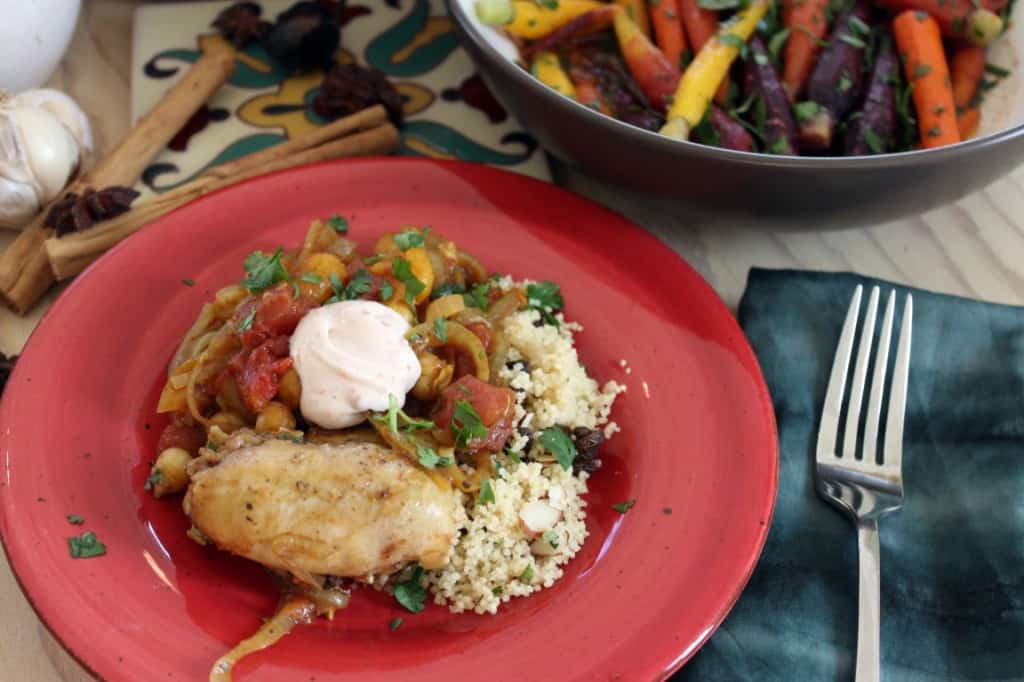 Moroccan Chicken with Chickpeas and Apricots