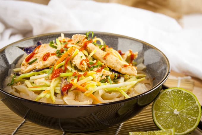 Spicy Chicken and Peanut Shirataki Noodles