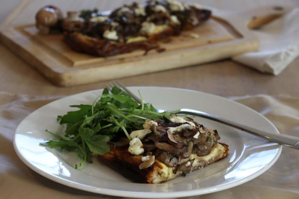 Caramalized Onion, Mushroom and Goat Cheese Tart