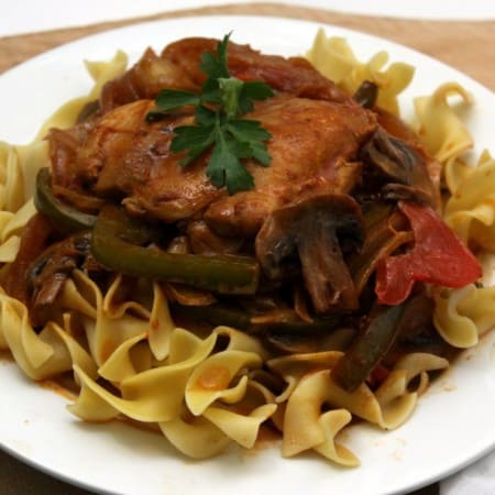 Chicken Paprikash with noodles