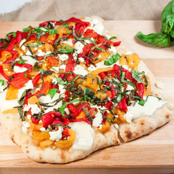 Roasted Pepper and Goat Cheese Flatbread