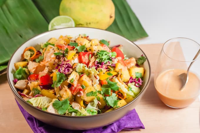 Thai Mango Salad with Spicy Peanut Dressing