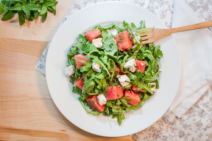 Watermelon, Feta and Arugula Salad