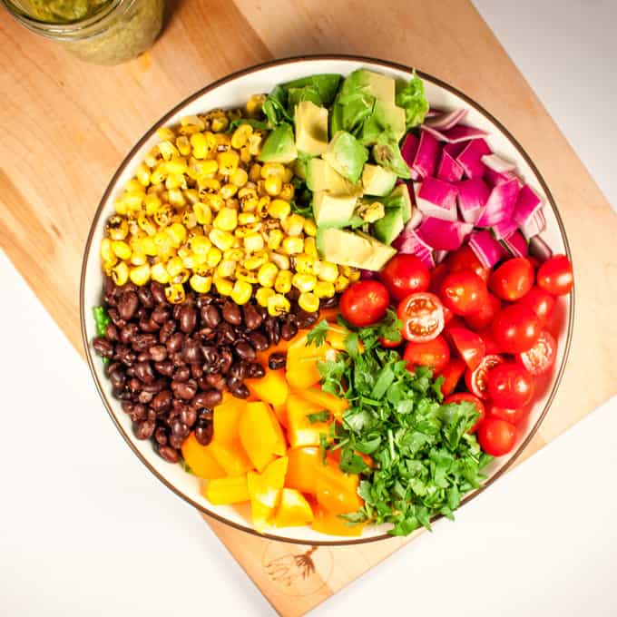 Vegan Southwest Salad with Creamy Avocado Chipotle Dressing