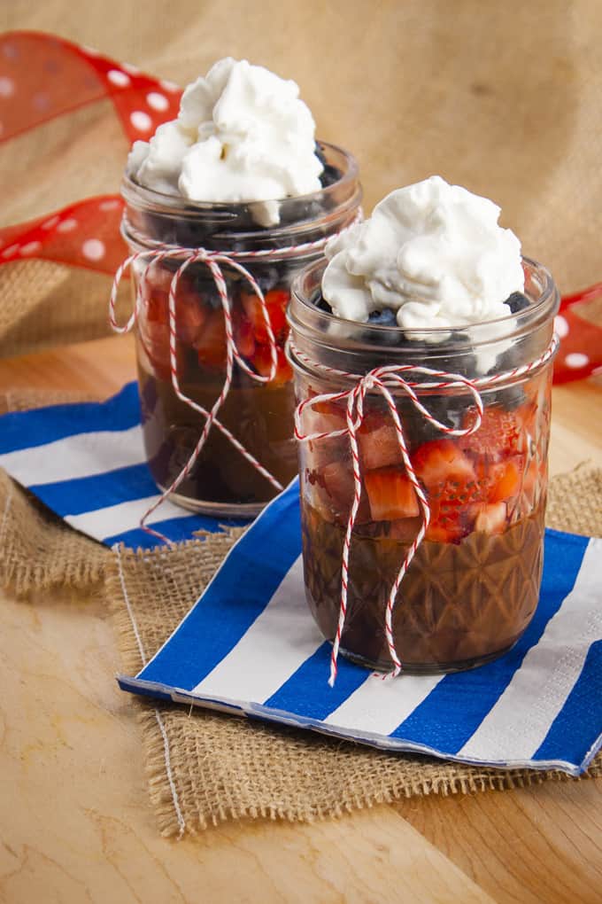 Red, White, and Blue Vegan Chocolate Mousse Parfait