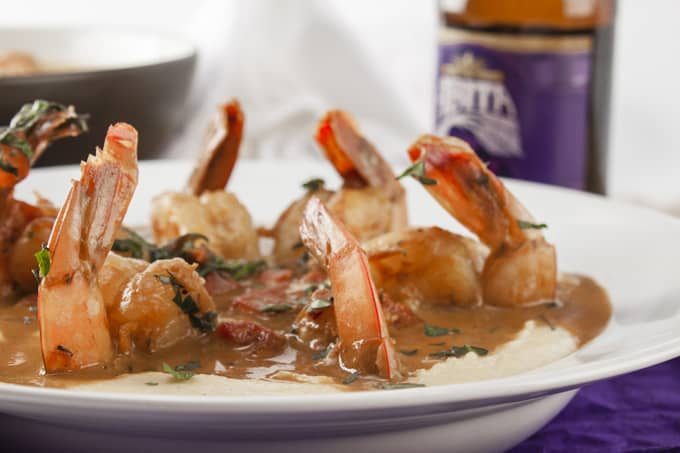 Voodoo shrimp and grits close up