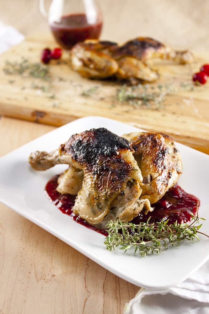 Cornish Game Hen with Triple Cranberry Sauce