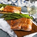Cedar-plank salmon cooks up perfectly in the oven