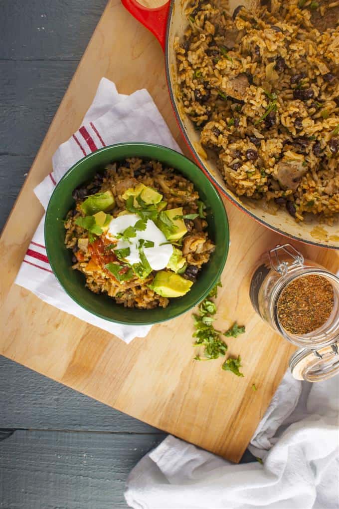 One Pot Creole Chicken with Rice and Beans