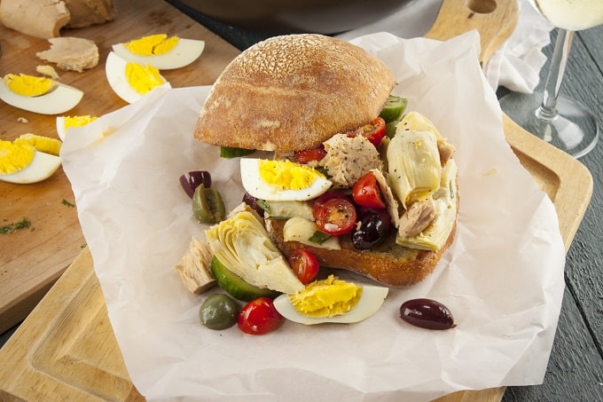 Rustic Pan-Bagnat Niçoise Sandwich