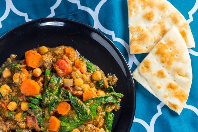 Moroccan Red Lentil, Chickpea & Apricot Stew